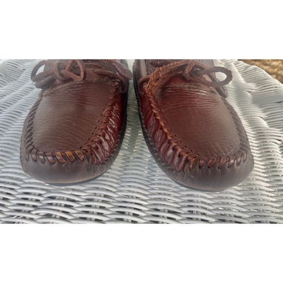 H S Trask Bozeman Montana Brown Leather Drivers Loafers Mens Size 8 1/2D - Picture 4 of 13